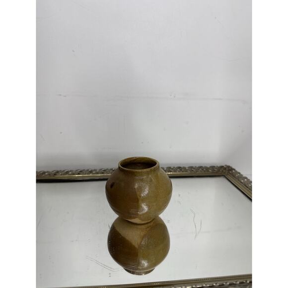 vintage miniature earth toned organic pottery vase - Picture 6 of 7